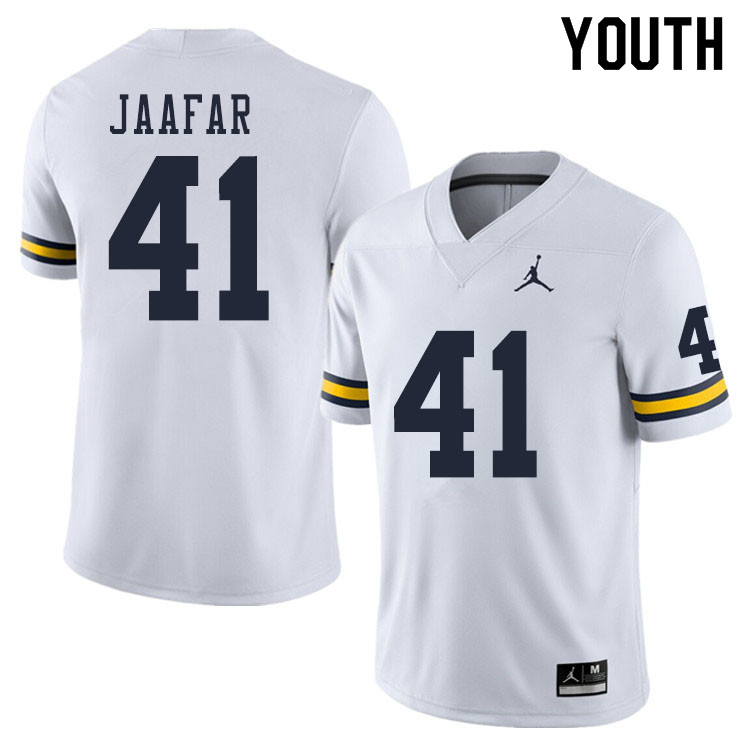Youth #41 Abe Jaafar Michigan Wolverines College Football Jerseys Sale-White